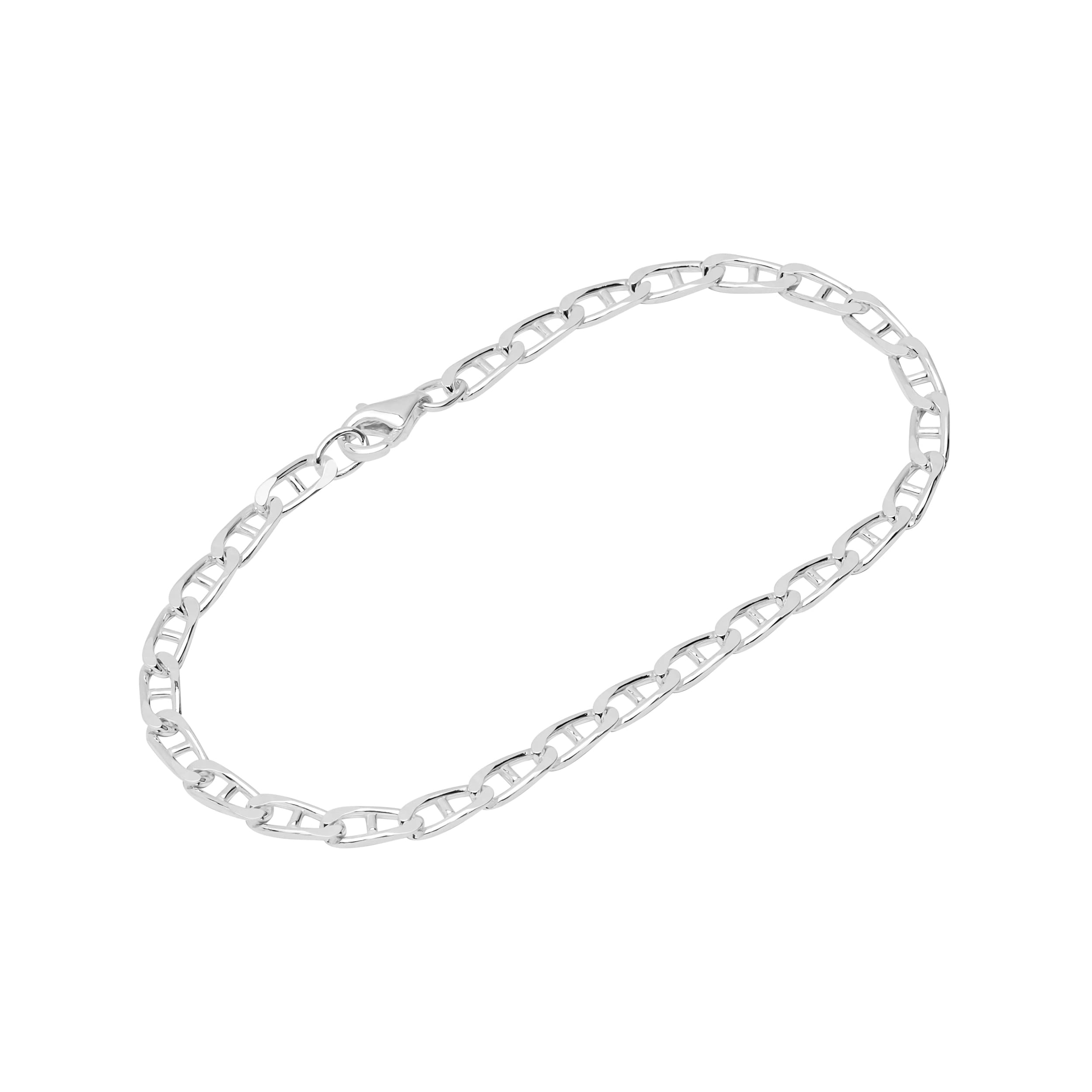 NKlaus bracelet 925 Sterling Silver 19cm bar curb chain diamond plated men's bracelet 12401