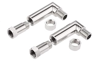 90 Degree O2 Oxygen Sensor Exhaust Extension M18*1.5, Oxygen Sensor Spacer, Oxygen Check Engine Light CEL Fix Spacer, with 2 