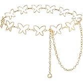 AWAYTR Waist Chains Belts for Women - Rhinestone Gold Silver Chain Belts for Dresses