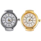 PartyKindom Digital Finger Watch for Men Women: 2Pcs Round Finger Watches Ring for Everyday Decor