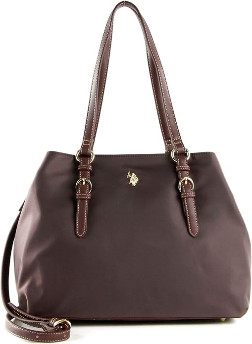 U.S. POLO ASSN. Houston Double Handle Bag Dark Brown Amazon.fr