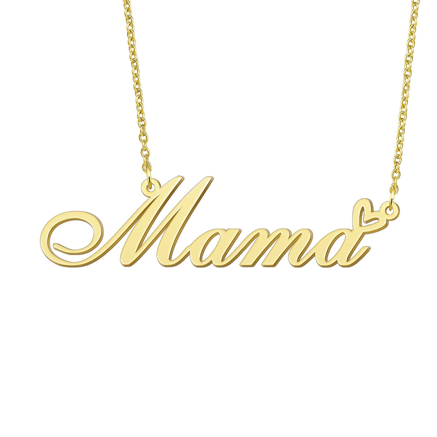 BYBWBL Mama Name Pendant Necklace 18k Gold Plated