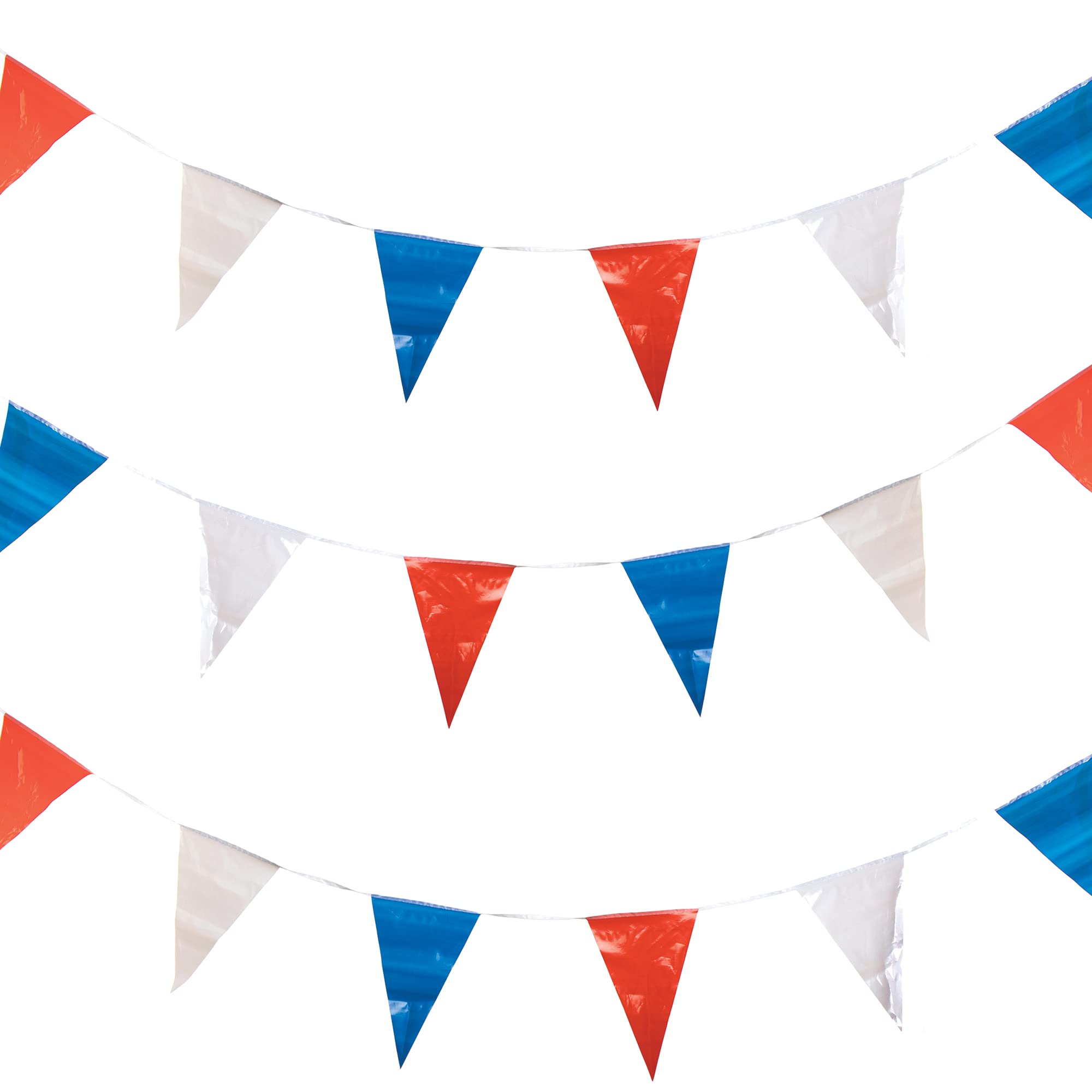 Baker Ross PJ151 Red, White and Blue Bunting for VJ Day 80th Anniversary - Pack of 2, British Street Party Supplies
