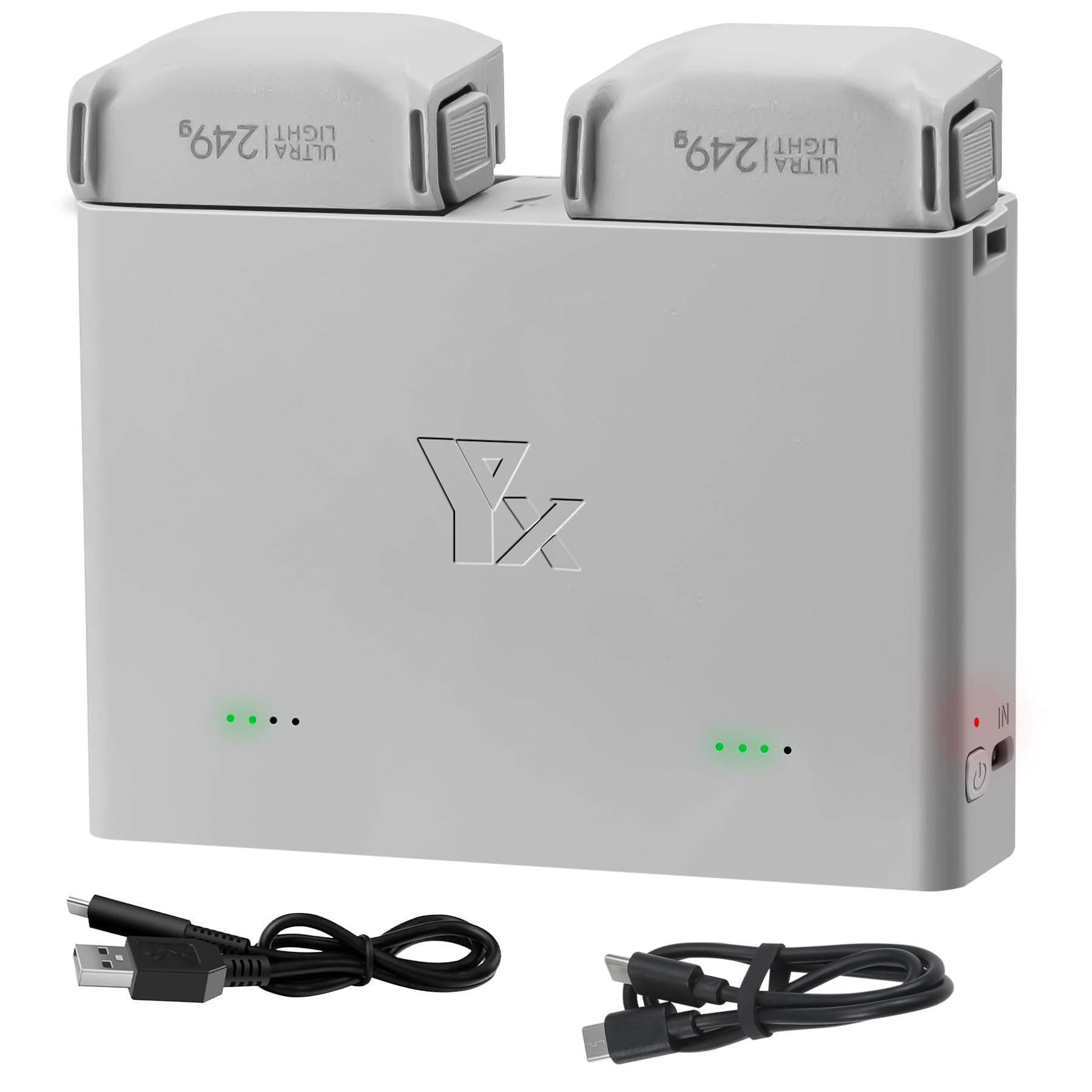 LYONGTECH Parallel Battery Charger with Storage Charge for DJI Mini 5 4 3 Pro Drone,Two-Way Charging Hub,Fast Charge Two Batteries Accessories