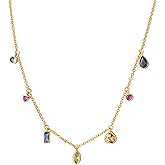 G&GEMSJEW Sparkling 14K Gold Plated Cubic Zirconia Necklace for Women | Elegant Everyday Jewelry Gifts for Wife, Girlfriend | Birthday, Anniversary, Bridesmaid Party Accessories