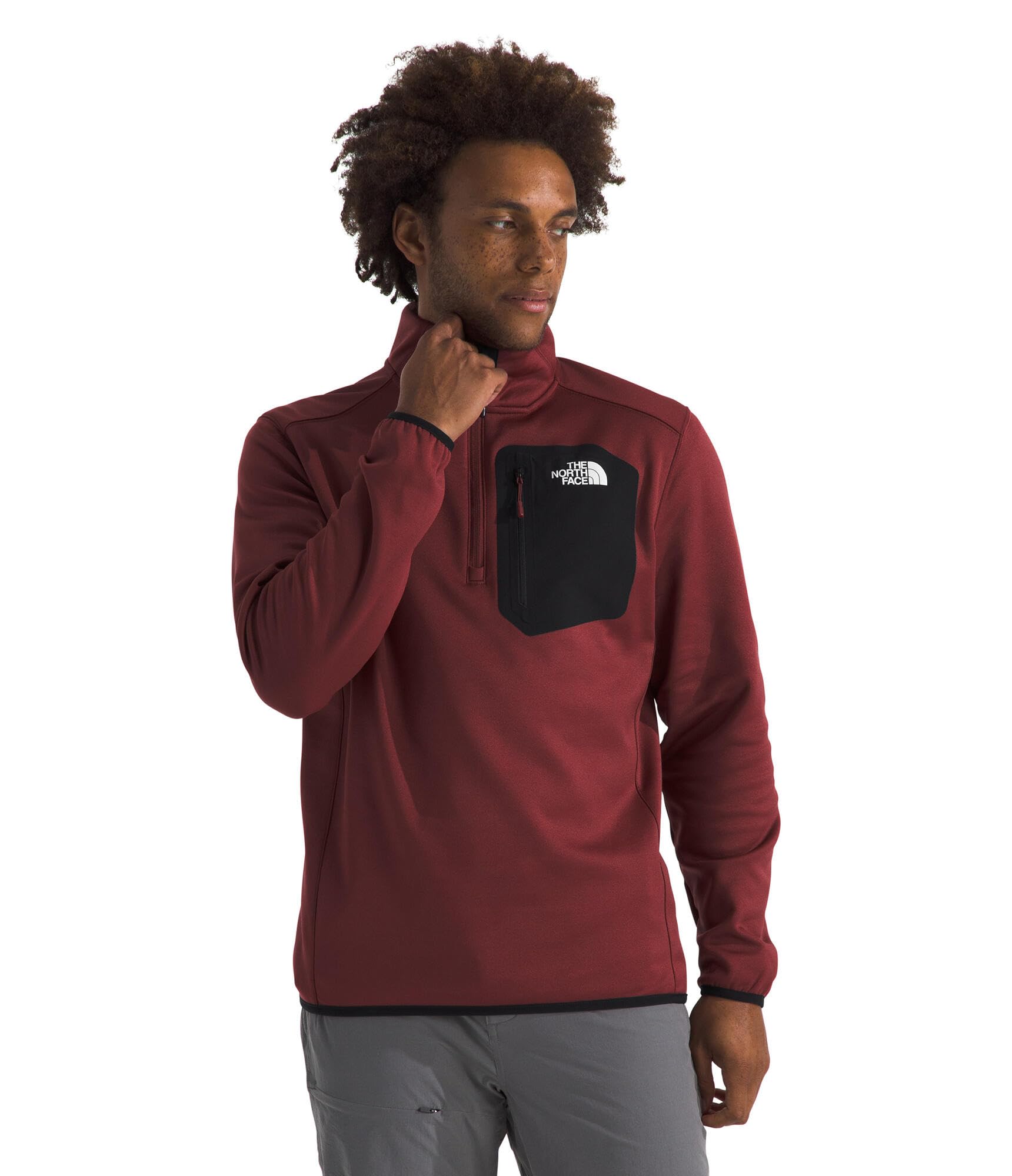 The North Face Men's Crest 1/4 Zip, Sumac/TNF