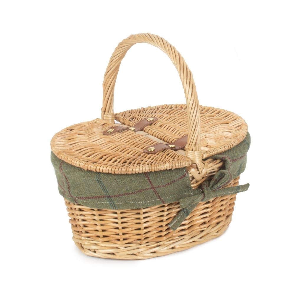 Red Hamper Shopping Basket, Wicker, One Size