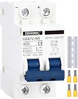 DIHOOL DZ47Z-63 40A DC Isolator Switch PV Disconnect Solar Breaker 36-500V