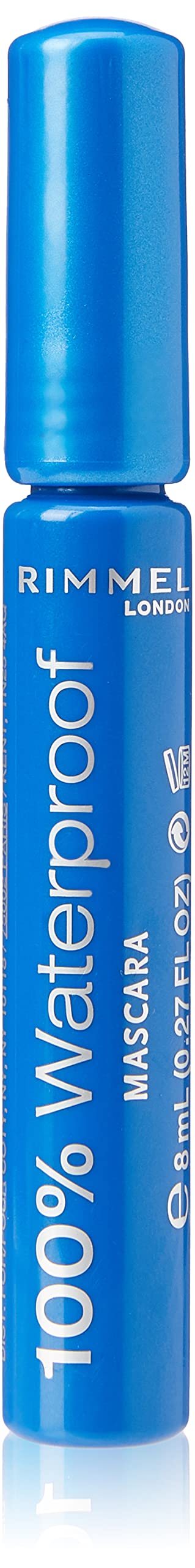 Rimmel 100% Waterproof Long-lasting Mascara, Black, 8ml