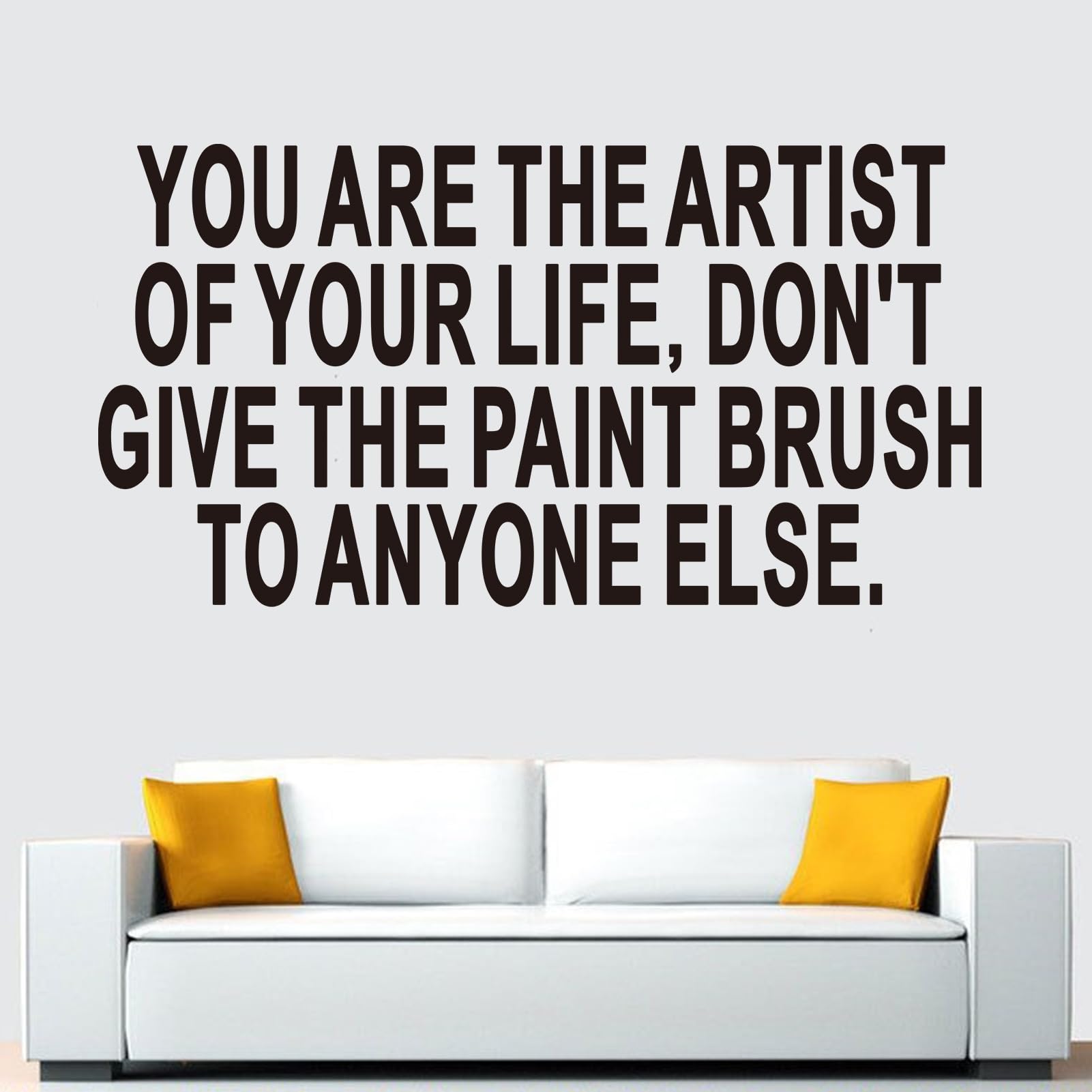 Inspirational Quotes Wall Stickers for Office: Motivational Gym School Classroom Garage Bedroom Vinyl Art Wall Decals - You are The Artist of Your Life 25" X 30"