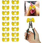 Pinless Peepers for Poultry Blinders with Pliers Anti Chicken Pecking | Yellow Pheasant Blinders Eye Glasses Tool for Chick E