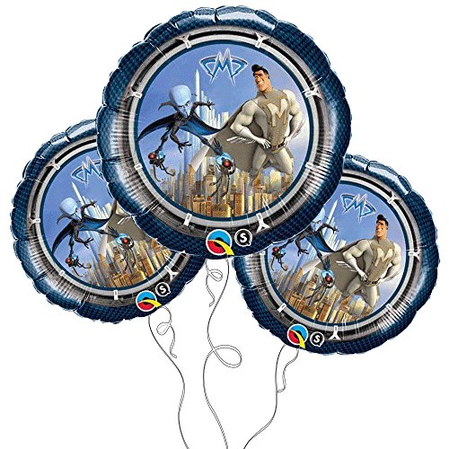 Megamind Bad Blue Brilliant Mylar Balloon -3pk