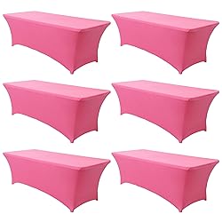 Obstal 6 Pack Stretch Spandex Table Covers for 6