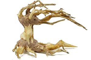 Bonsai Driftwood Aquarium Tree LSX Random Pick (4in Height) Natural, Handcrafted Fish Tank Decoration | Easy to Install