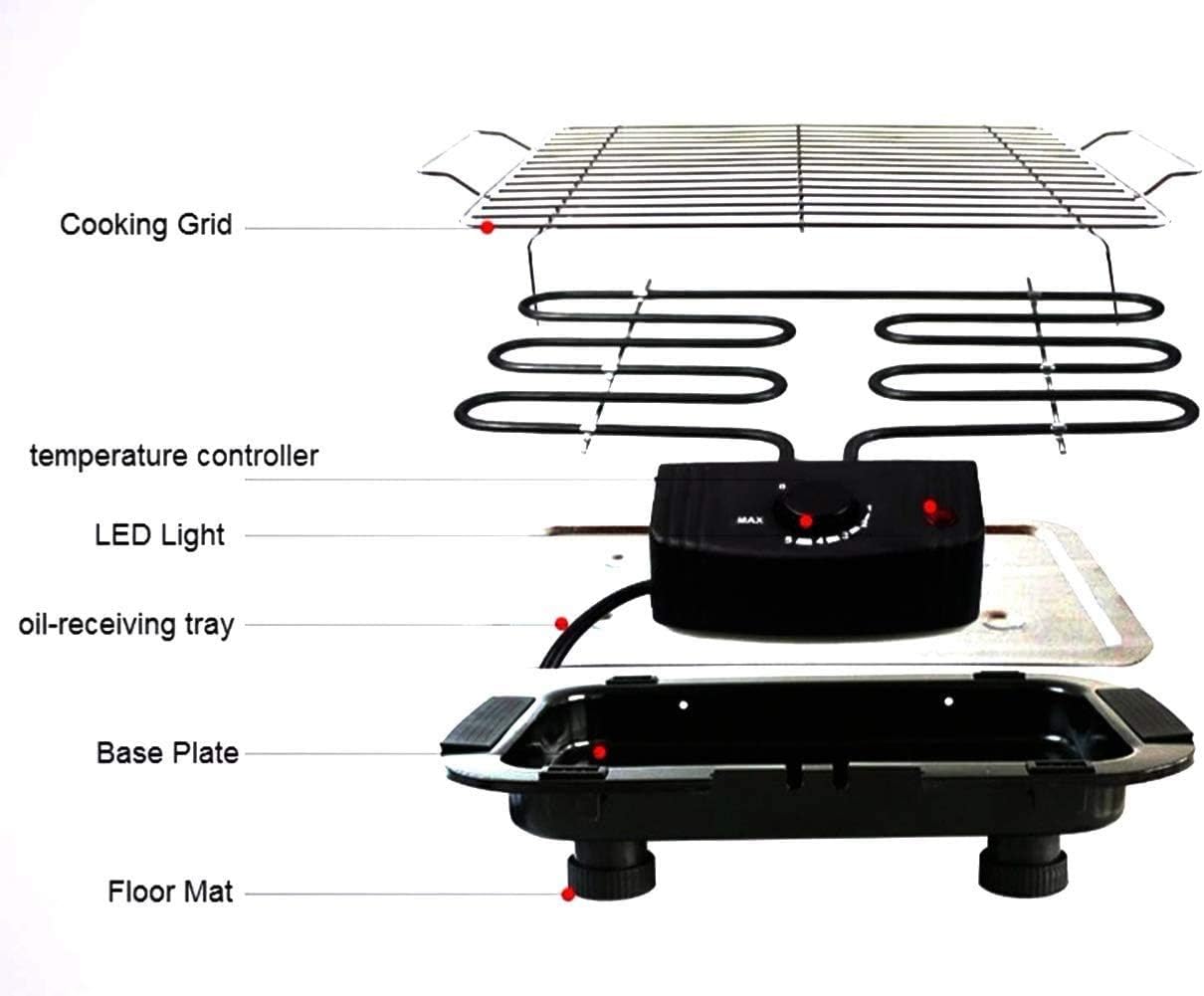 Review 2000W Portable Electric Smokeless Portable BBQ Indoor Barbecue