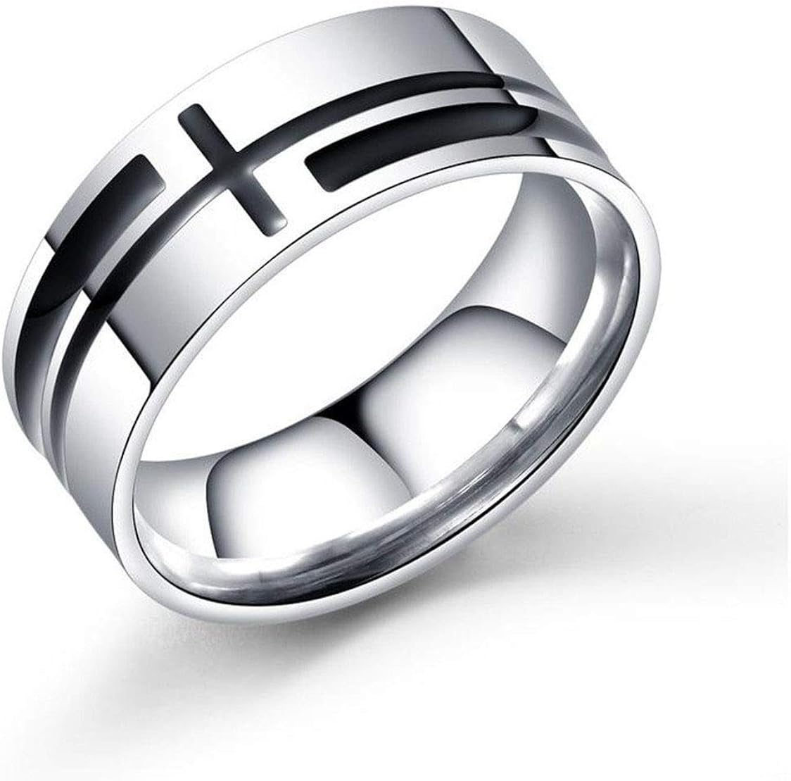 Men's Personalized Simple Titanium Steel Cross Ring Fashion Jewellery