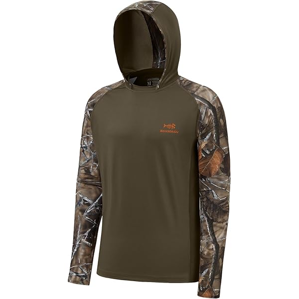 HUK Mens Pursuit Pattern Hoodie, Sun Protecting Fishing Shirt with