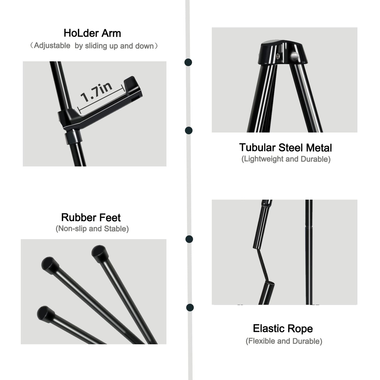 Easel Stand for Display Floor Easels for Signs Black Tripod for Poster Welcome Board Stands, Base 63