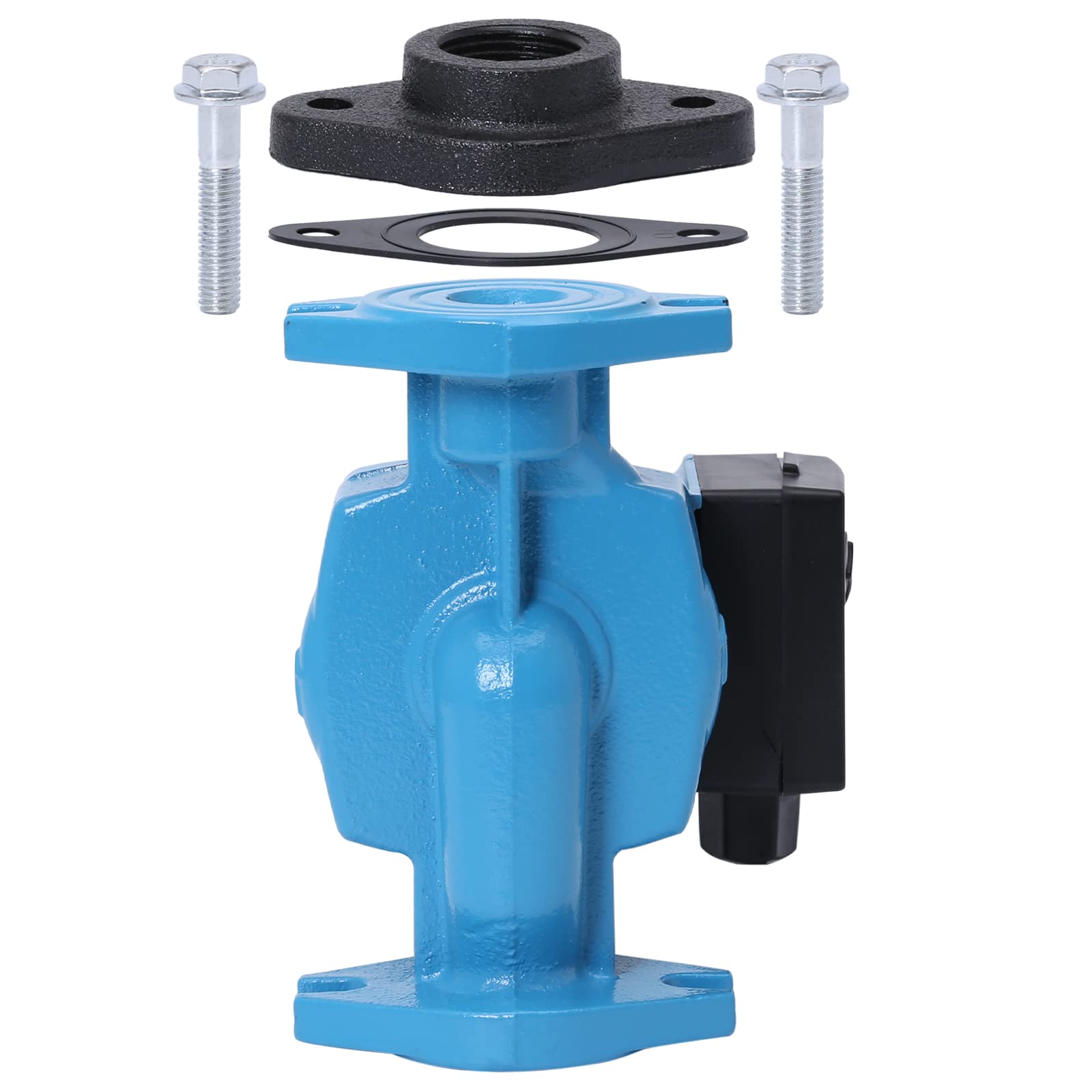 BOKYWOX 3-Speed 1 Inch Hot Water Recirculating Pump, 1/8HP Booster Pump, 110-120V, Flange Circulation Pump for Water Heater/Floor Heating