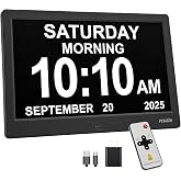 FYXGZZH 11.5" Digital Dementia Clock for Seniors with 10" Large Display | Clock with Day Date Time for Elderly - 20 Preset Reminders for Alzheimer's &amp; Memory Loss, Adjustable Brightness, DST
