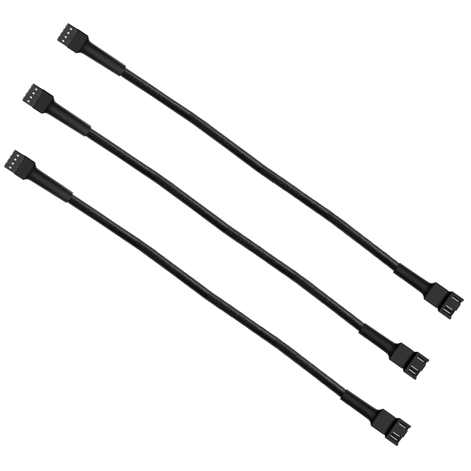 Photo 1 of skineat New Materials 3 Pin / 4-Pin pc Fan Extension Cable(12" 30cm, Black) (pwm Fan Extension Cable 3 Pack)