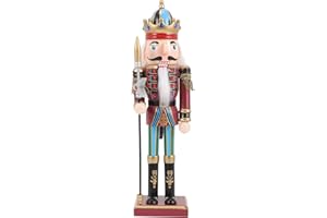 PASOLABE Christmas Nutcracker Figure 12 Inch Traditional Wooden Nutcracker Christmas Decorations for Festival Party Xmas Gifts (Pikeman)