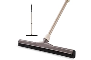 Eyliden 17" Floor Squeegee, Scratch-Free Water Removal EVA Broom | Dual-Layer Gentle Blade, 54.3" Telescopic Handle, Floor-Safe Water Sweeper for Hardwood Tile Shower Glass, Wet Weather Floor Tools