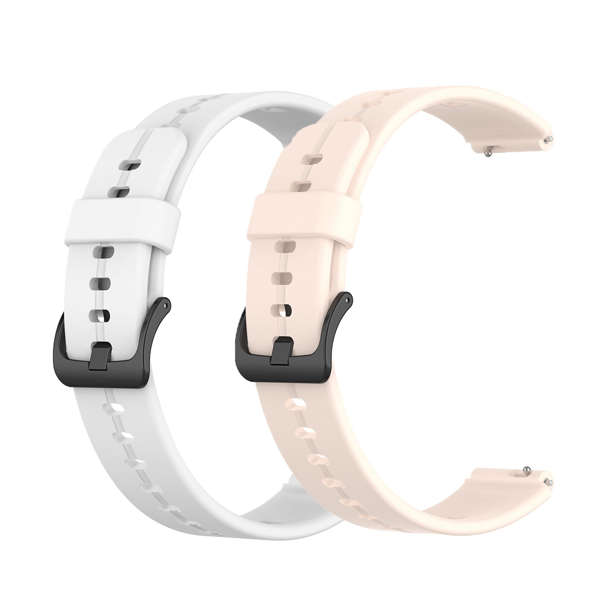 Blueshaweu Compatible for Amzhero Fitness Tracker Bands, 16mm Silicone Replacement Soft Band Wristbands Straps Amzhero D26 1.47 Inches Fitness Tracker (White+Pink)