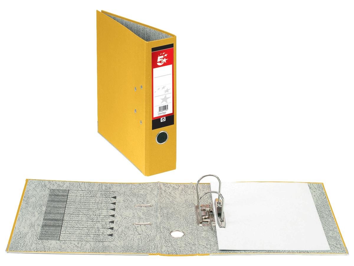5 Star 332934 Office Lever Arch File 70mm Foolscap Yellow [Pack 10]