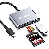 Hicober USB C to SD, Micro SD Memory Card Reader, Type C to SD Card Reader Adapter 2TB Capacity for MacBook Camera Android Wi