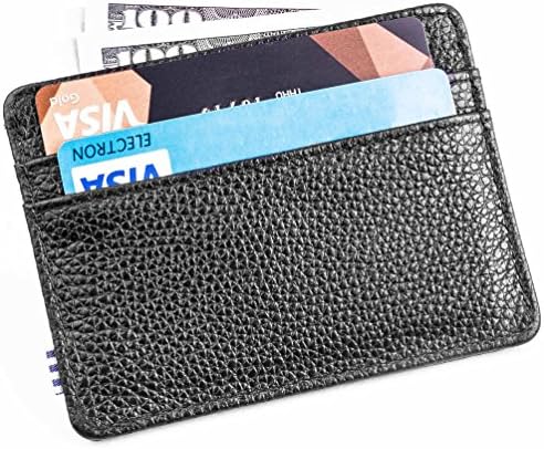 Slim Genuine Leather Wallet Minimalist Front Pocket Card Holder Credit Card Case