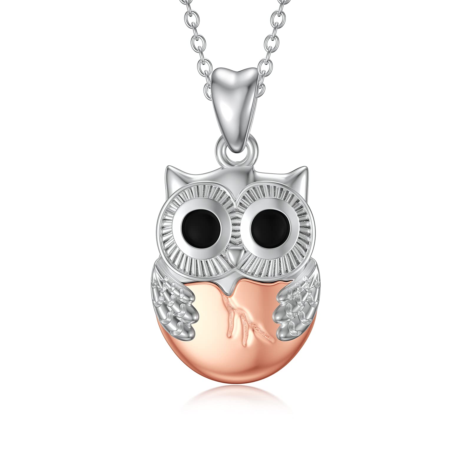 URONE Owl Necklace for Women Sterling Silver Animal Bird Pendant Owl Pendant Jewellery Gifts for New Birth Mom