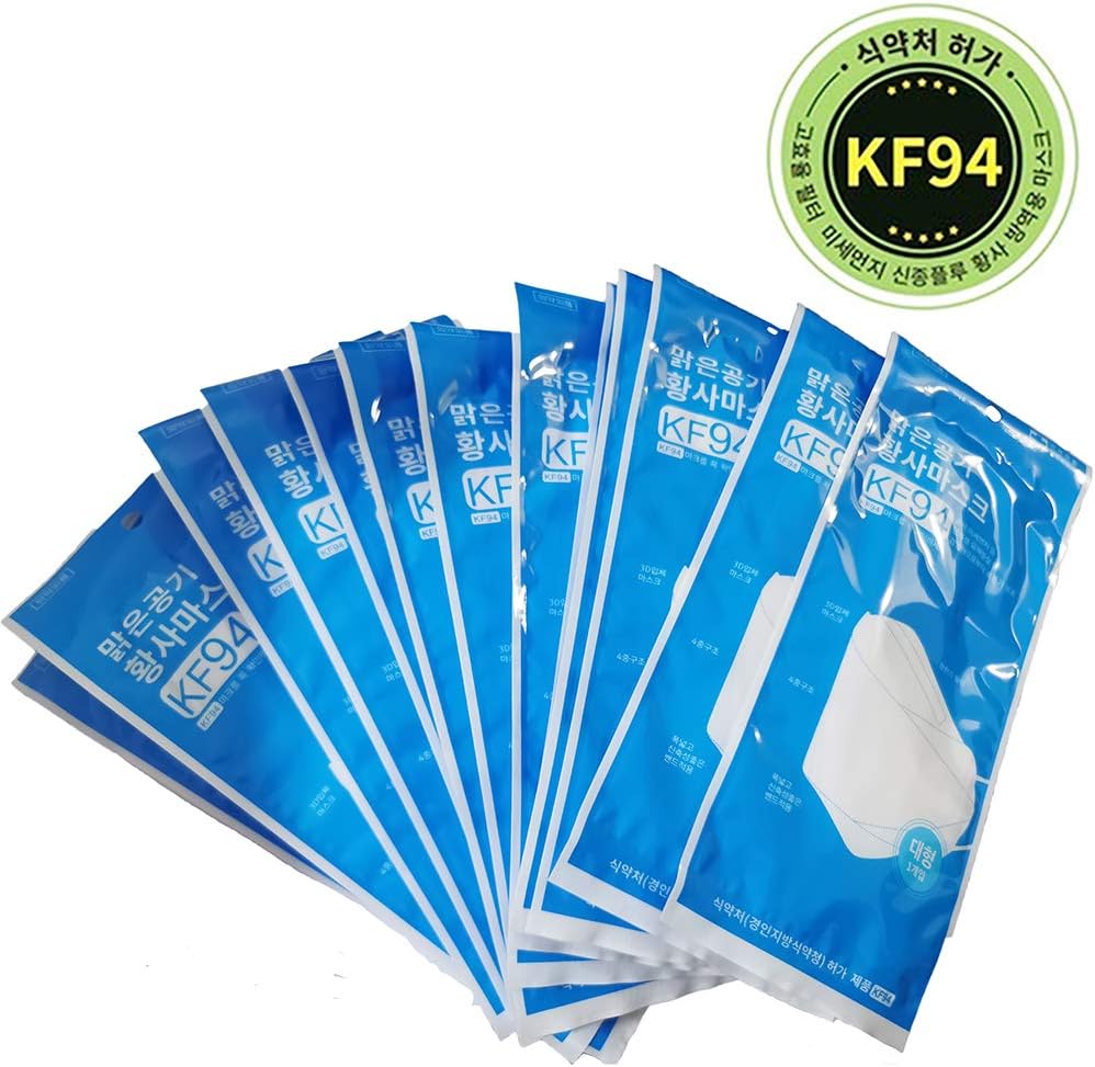 JXCOO KF94 Face Ma-sk | 20 PCS,94% Filtration,Adaptable Nose Bar,4-Layer Face Ma-sk