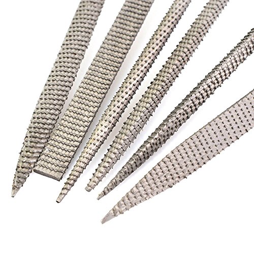 Fatmingo 5x180mm Mini Assorted Wood Rasp File Set Metal Needle Rasps Files with Rubber Handle 6 Shapes Bastard files for Wood and Soft Stuffs Carving - Thumbnail 3