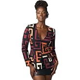 D'IYANU | FAFA Women's African Print Stretch Blazer &ndash; Zip-Up Jacket &ndash; Regular &amp; Plus Sizes
