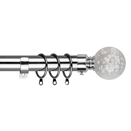 Chrome Extendable Curtain Pole Crystal Mosaic Bubble Finals