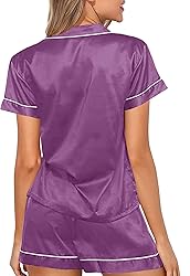 WJing Yi Jia Womens Pajama Sets XS-4XL Silk Satin