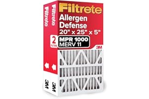Filtrete 20x25x5 AC Furnace Air Filter, MPR 1000, MERV 11, Fits Lennox Devices, Allergen Defense, Electrostatic Air Cleaning 