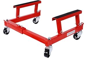 CQSXDA Redline Engineering Motorcycle Dolly, ATV Four Wheeler Cycle Engine Cradle Dolly 1500lbs, Heavy Duty Racks for Motorcycle Maintenance, Engine Stand, Red