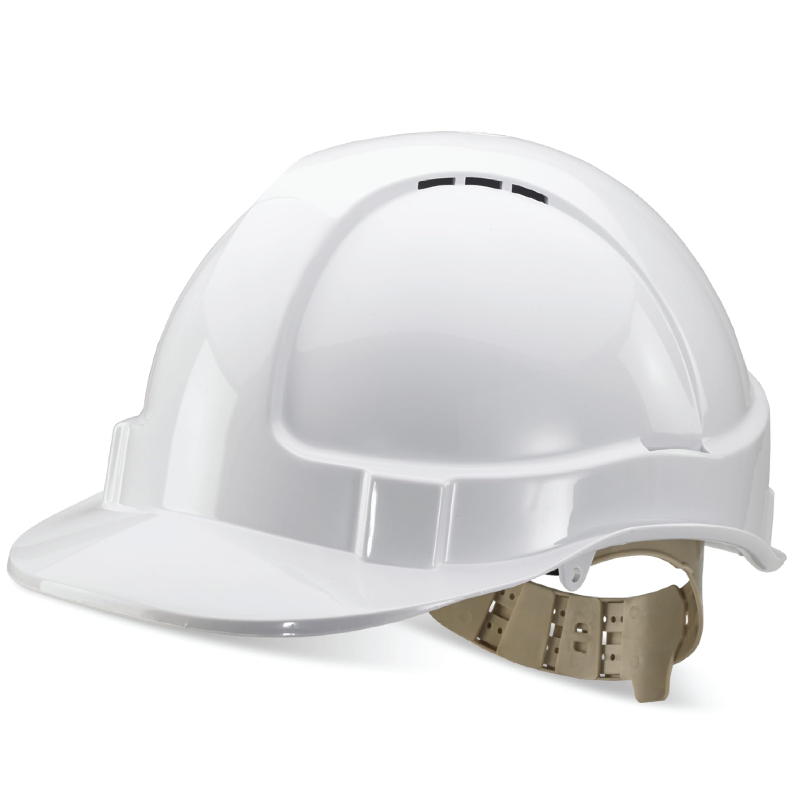 Safety Helmet Hard Hat adjustable Harness Workwear PPE - White
