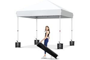 Garvee 10x10 Pop Up Canopy Tent Outdoor Canopy One-Person Set Up Heavy Duty Commercial Instant Tent Shelter, 0-Sidewall