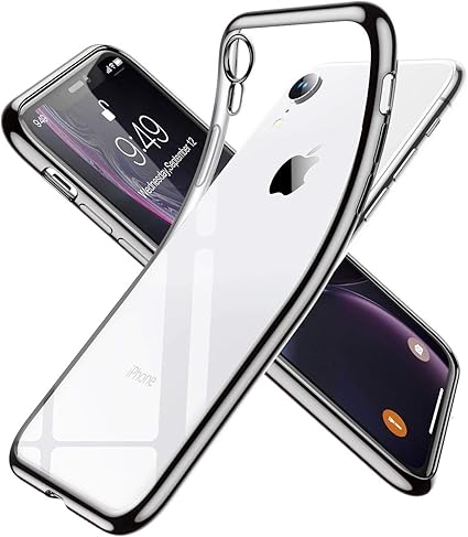 Amazon Co Jp Humixx Iphone Xr ケース ソフト 背面クリア 薄型 軽量 メッキ加工 黄変防止 Iphone Xr ブラック 家電 カメラ