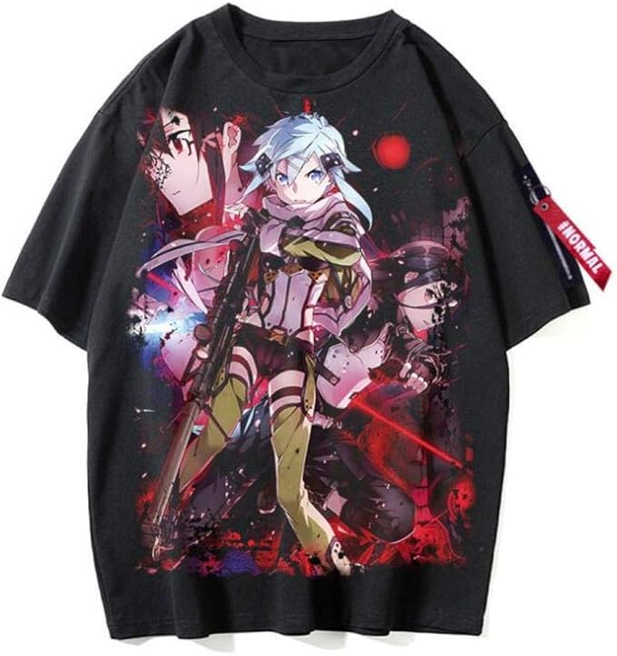 T Shirts，Men Anime Sword Art Online Game Series Unisex Punk Style T