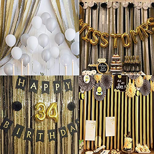 15 Rolls 30ft Gold Crepe Paper Streamers,for Party Backdrop Decorations,Birthday,Christmas,Theme Parties,DIY,and Various Decorations - Thumbnail 3
