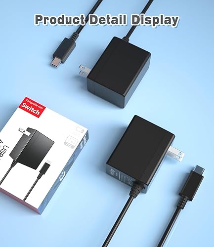 Charger for Nintendo Switch, 45W AC Power Supply Adapter, Compatible with  Switch Lite/OLED/Steam Deck, Fast Ch