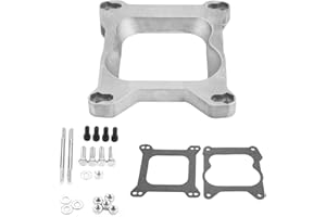 KIMISS Aluminum Alloy Gasket Adapter, 3/4" Open Carb Carburetor Adapter 4bbl Quadrajet Manifold for Holley Edelbrock