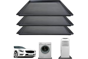 FEICHANGHAO 3 Pack Oil Change Drain Pan, 22.8'' x 19.29'' Drip Tray Oil Drip Pan for Mini Fridges Air Conditioners Machinery, Black Plastic Oil Drain Pans for Changing Oil