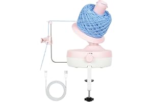 Yocrefun Electric Yarn Winder, Automatic Yarn Ball Winder for Crocheting & Knitting, Stepless Speed, Easy to Use, Efficient Large Capacity Yarn Cake Maker, Ideal Gift for Yarn Lovers (Pink)