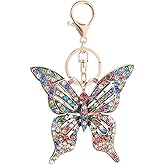 QDDollars Butterfly Keychain for Women, Cute Butterfly Insect Key Chain, Sparkling Butterflies Key Ring, Funny Butterflies Keychains, Punk butterfly Keyring, Rhinestone butterflies Animal Keychain