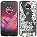 Moto Z2 Force Case, SWODERS Flower Clear Design Shock Absorbing TPU + Hard PC Bumper Case for Motorola Moto Z2 Force Droid (2017) - White
